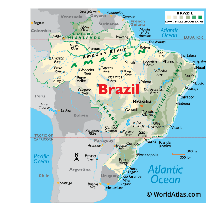 Brazil Map / Geography of Brazil / Map of Brazil - Worldatlas.com Brazils fiscal package include higher tax interest equity