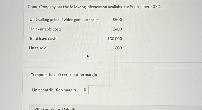 Solved Crane Company has the following information available | Chegg.com Baker hughes sell sensor unit crane 115 billion