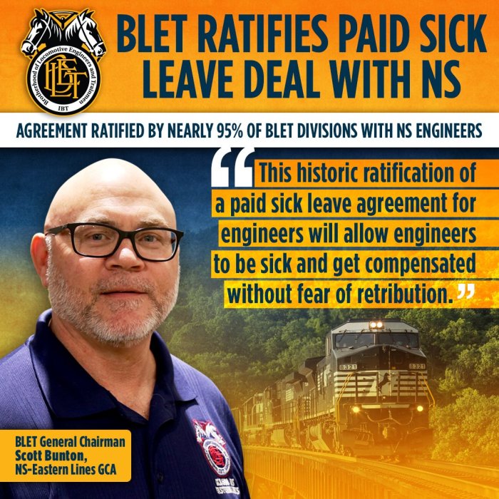 Blet union members vote ratify 5 year deal with csx