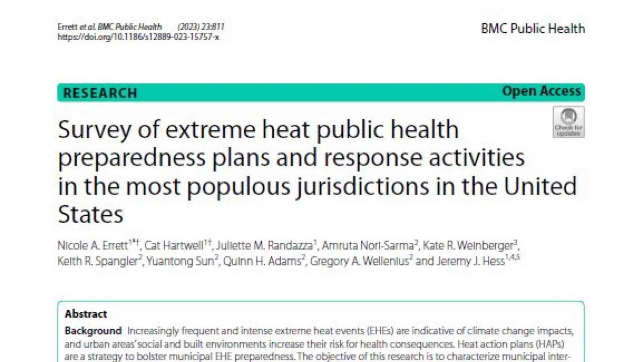 Protecting Employees From Extreme Heat | Global Heat Health Information ... Local public health efforts extreme heat