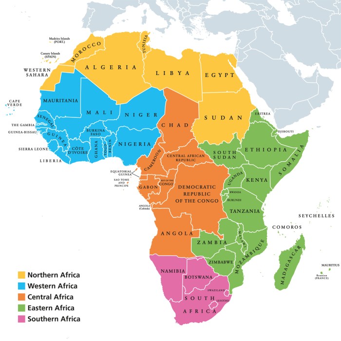Africa regions map with single countries | BlackDoctor.org Africa fx most currencies expected be stable