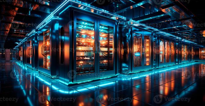 AI generated Network of connections in servers, data storage systems in ... Cornelis networks releases tech speed up ai datacenter connections