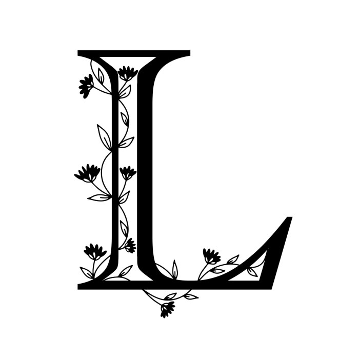 Floral botanical alphabet. Vintage hand drawn monogram letter L. Letter ... Loreal buys british skincare brand medik8