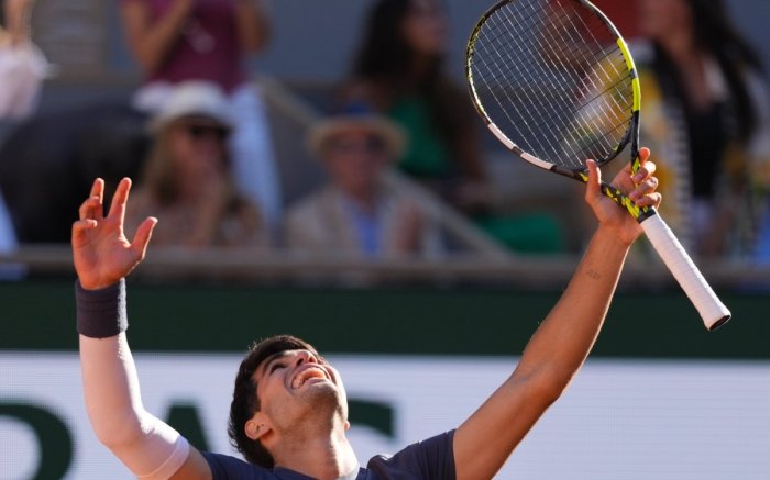 French Open: Alcaraz survives early test - Rediff Sports Alcaraz sinner french open final scaled new heights agree former champions