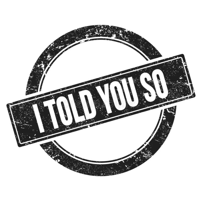 How to say i told you so