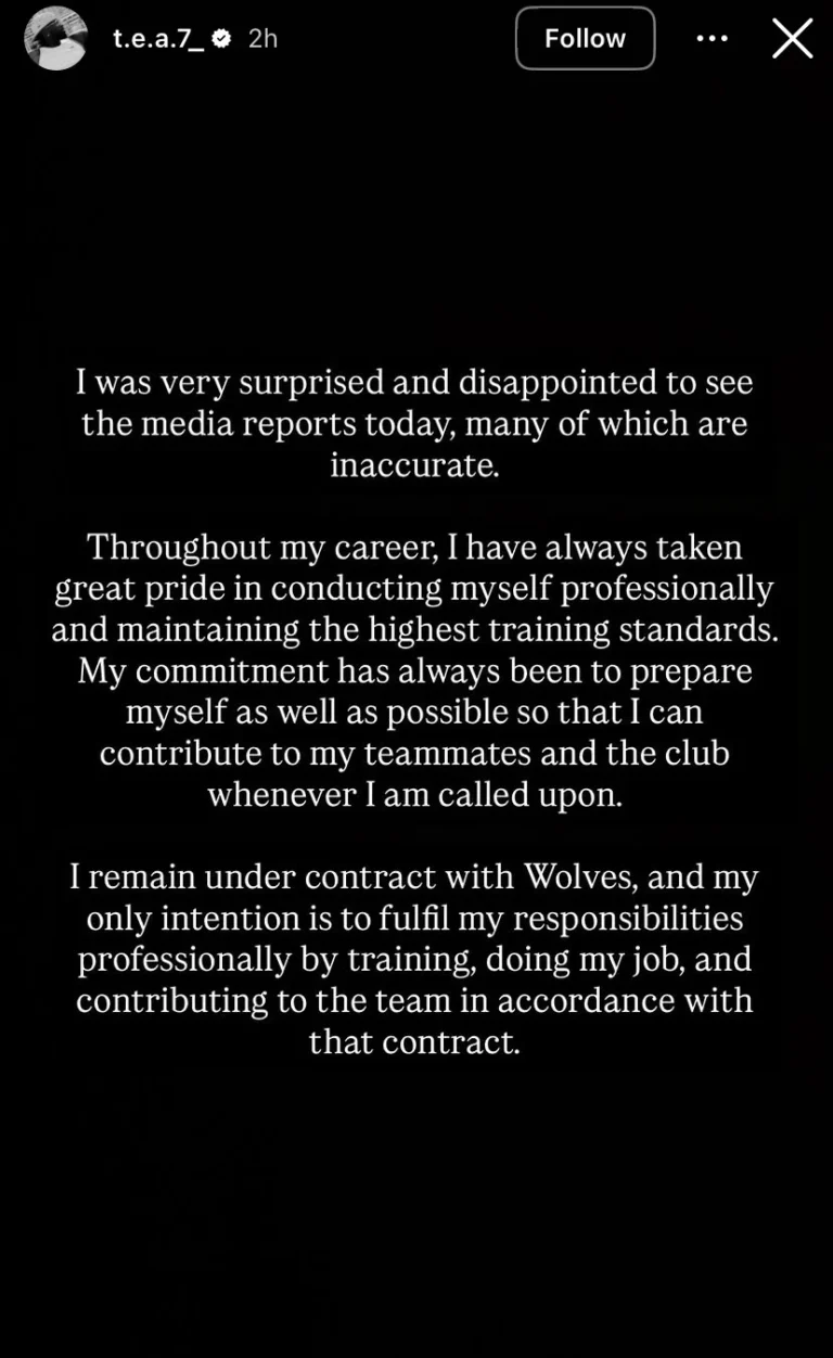 Super Eagles Striker Tolu Arokodare Denies Reports of Training Ground Dispute at Wolves, Reaffirms Commitment Amidst Transfer Speculation