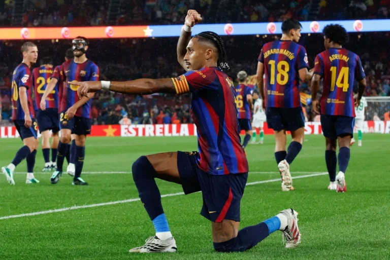 La Liga: Raphinha’s hat-trick secures Barca win over Racing as Atletico thrash Osasuna