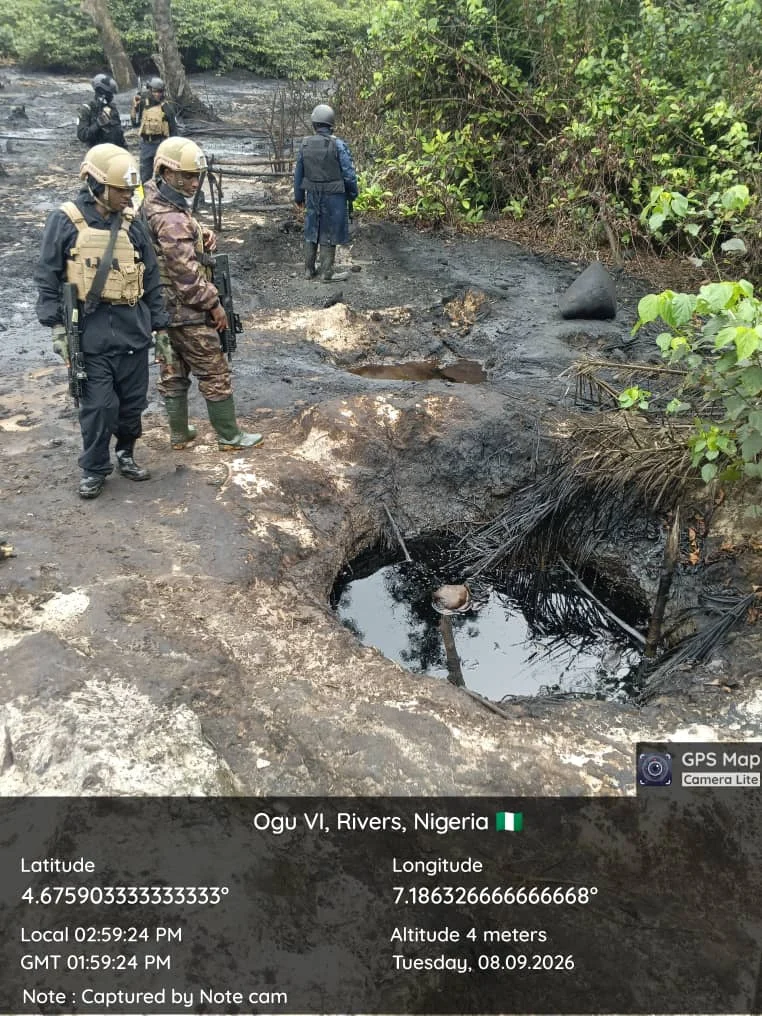 Nigerian Navy Uncovers 182,000 Litres of Suspected Stolen Crude Oil in Rivers State Creeks