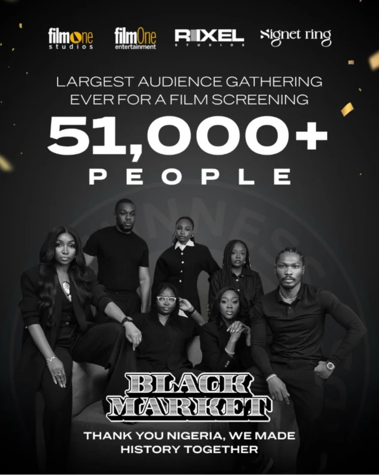 Nollywood Makes History as Crime Thriller Black Market Shatters Guinness World Record With 51,000 Viewers at Lagos Tafawa Balewa Square