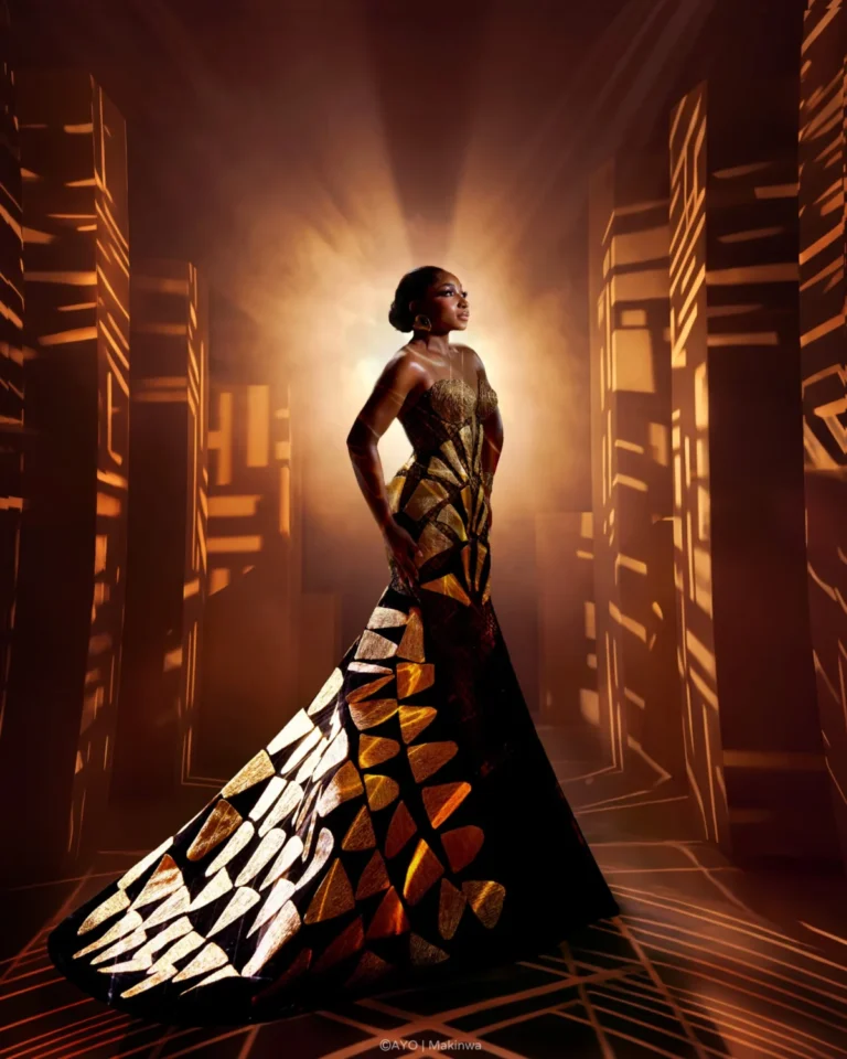 Omowunmi Dada’s Sculpted Gold & Black Gown Is Quite the TIFF Red Carpet Look | See Photos | BellaNaija