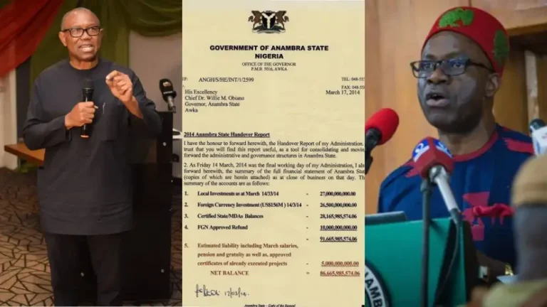Peter Obi Releases Handover Notes And Challenges Anambra State Government Over Unpaid Debt Allegations