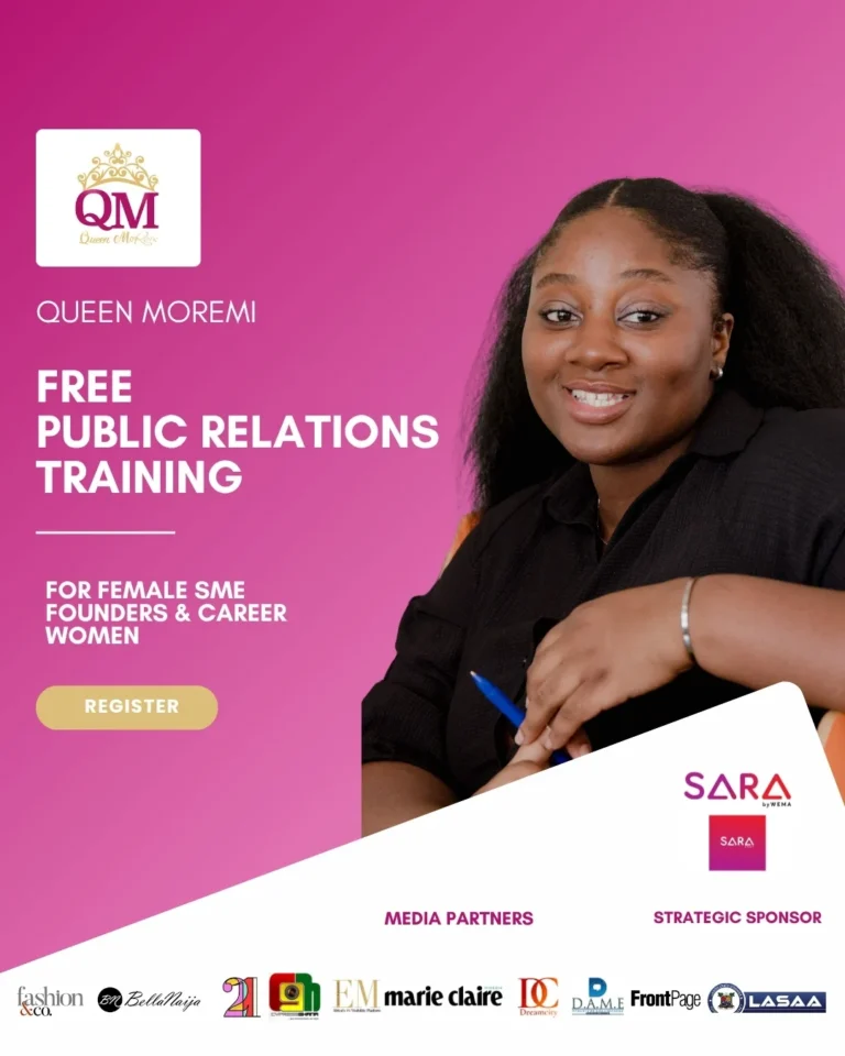Queen Moremi Women Initiative Secures SARA by Wema Partnership to Train 5,000 Nigerian Female Founders and Professionals in Public Relations