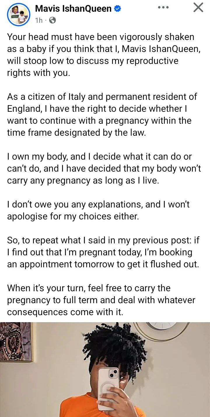 My body won’t carry pregnancy – Nigerian lady hits back at critics judging her for choosing to be child-free